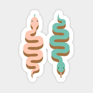 Pink and green snakes Sticker